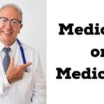 doctor pointing to medicare or medicaid benefits