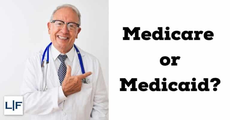 doctor pointing to medicare or medicaid benefits