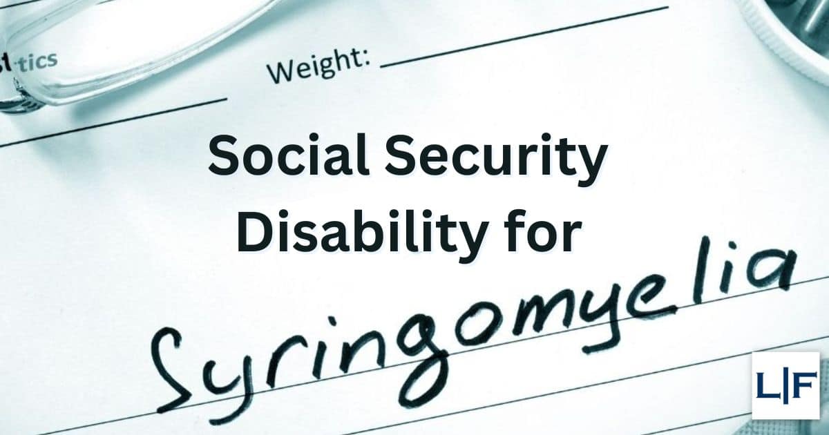 Social Security Disability for syringomyelia
