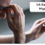 va ratings for migraines in title box over man with headache