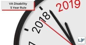 va disability 5 year rule in banner over clock with years